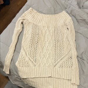 Aerie Cream Off-the-Shoulder Sweater